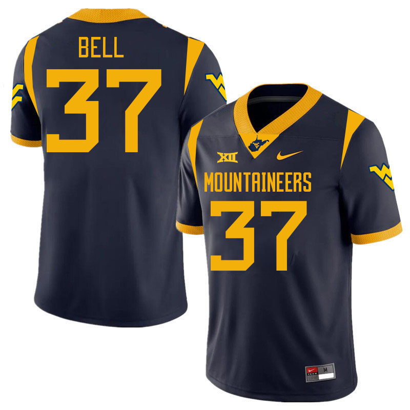 #37 Jayden Bell West Virginia Mountaineers College 2024 New Uniforms Football Jerseys Stitched Sale-Navy